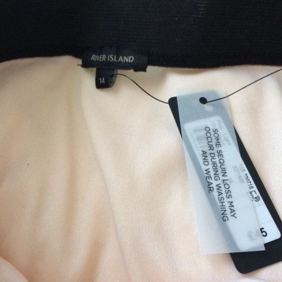 River Island Pink Iridescent Sequin Pencil Skirt US10 - Picture 6 of 7